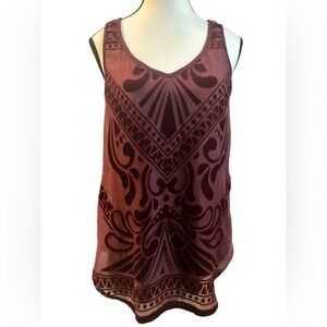 Mossimo Supply Co. Burgundy Patterned Camisole